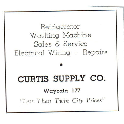 Curtis Supply Co Electrical Appliances Wayzata MN 1940 Magazine Ad AF1-SS4