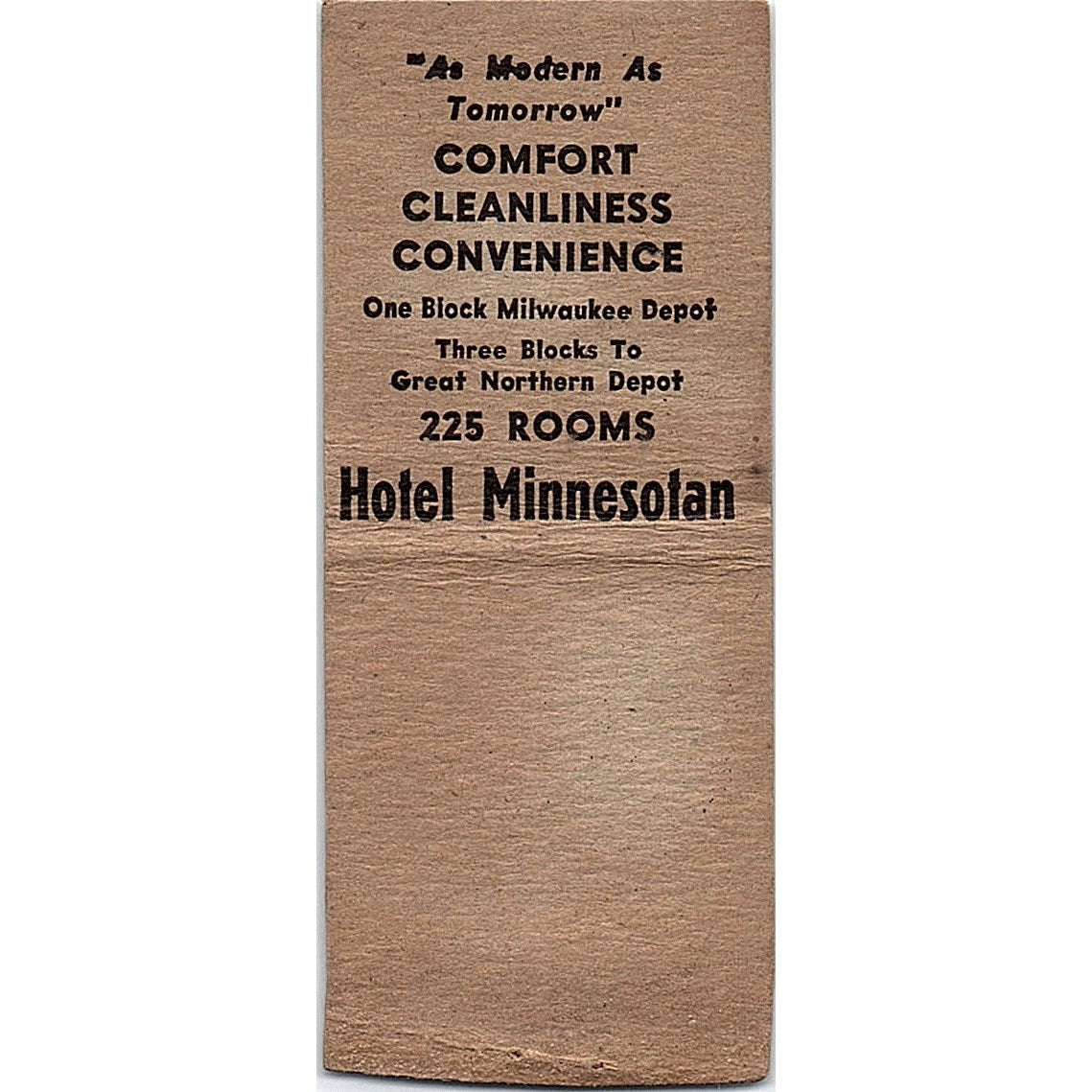 Hotel Minnesotan Minneapolis MN Vintage Matchbook Cover SF3-Y3