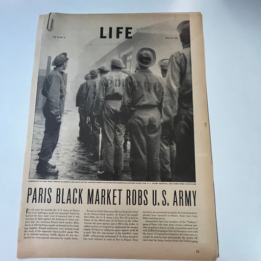 Paris Black Market Robs US Army 3 Pages 1940s WWII Era Article V29-5