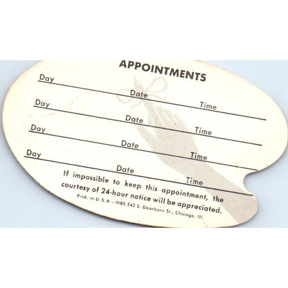 Vicki's Beauty Salon Long Beach Appointment Vintage Business Card SD8-B10