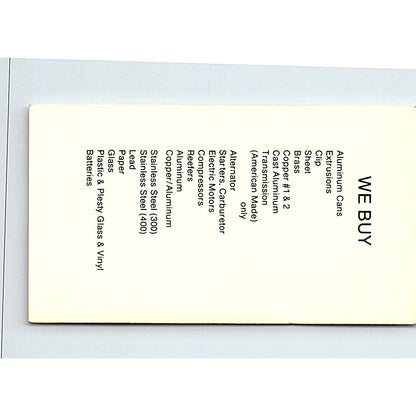 S&P Recyclable Salvage Sarah LeClere Houston Vintage Business Card SE5-B3