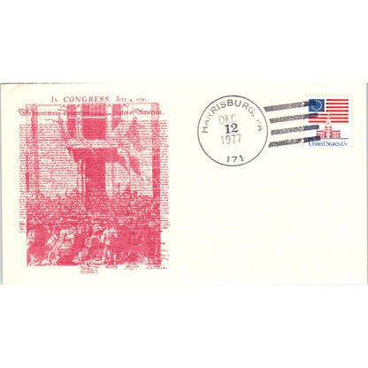 1977 Declaration of Independence Harrisburg PA Postal Cover TI5-PC1