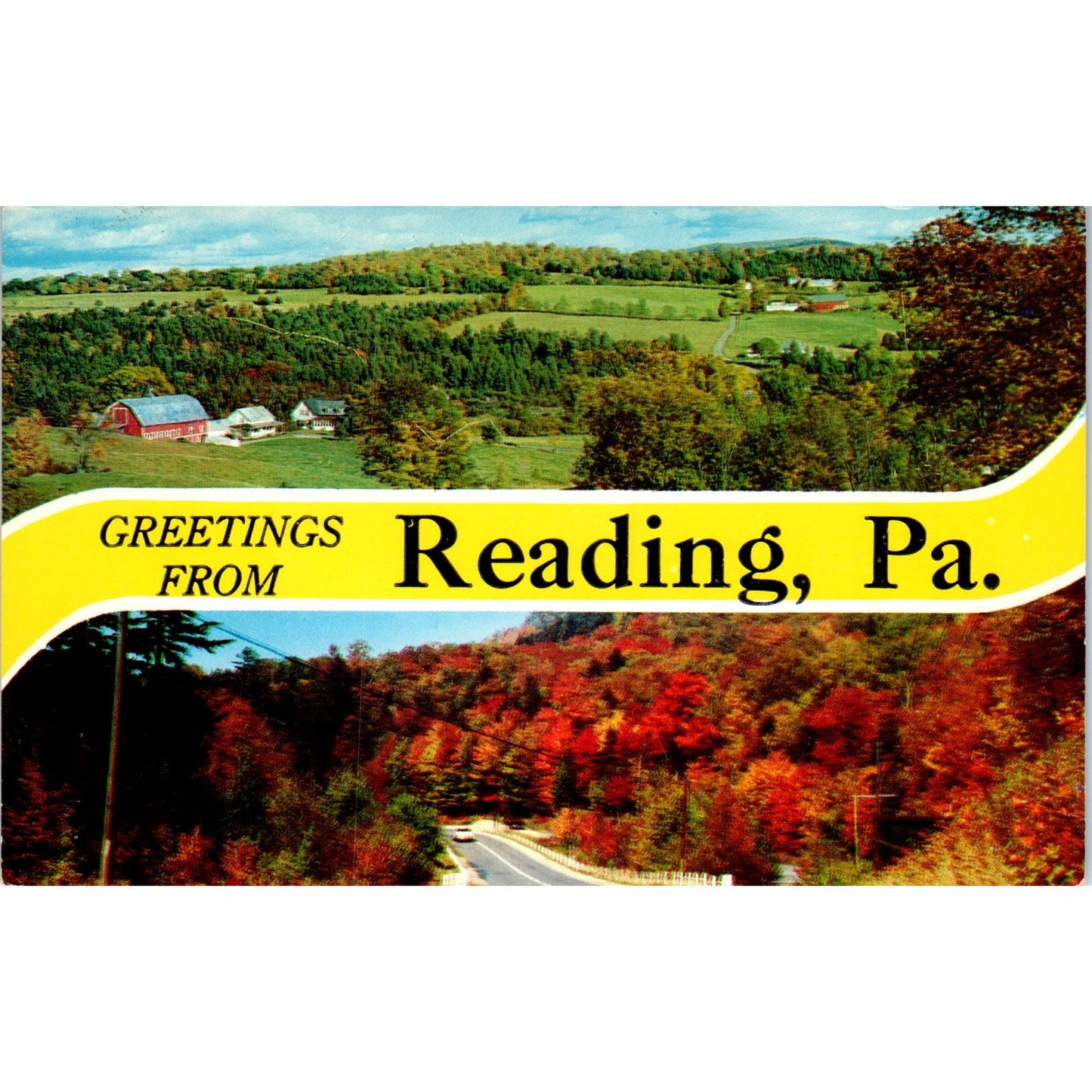 Reading PA Summer and Fall Nature Scene Vintage Postcard PD1