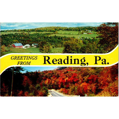 Reading PA Summer and Fall Nature Scene Vintage Postcard PD1