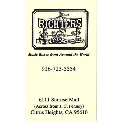 Richter's Music Boxes From Around the World Citrus Heights Business Card SD9-B14