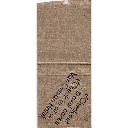 F. Harold Van Orman Hotels Fort Wayne IN Vintage Matchbook Cover SF3-Y3