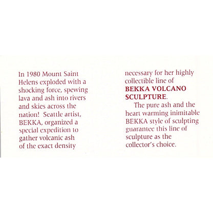 Volcano Sculpture by Bekka Mt Saint Helens Ash Waterville Business Card TH2-B1