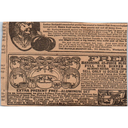 M. Berry Marble Dept. Topeka KS Free Marble Offer 1923 Magazine Ad Clip AE1-4