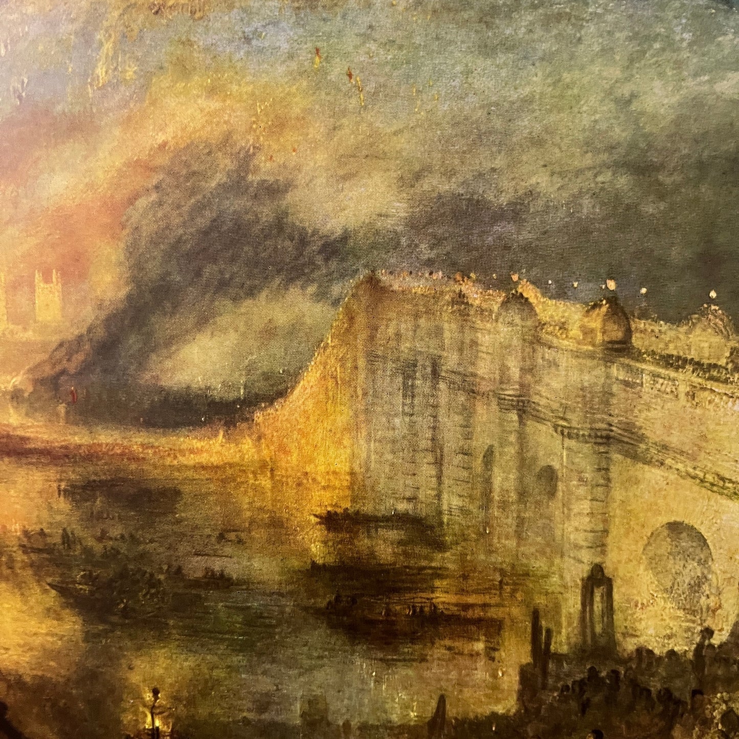 The Burning of the Houses of Parliament - Turner Vintage Art Print 9x12 V5