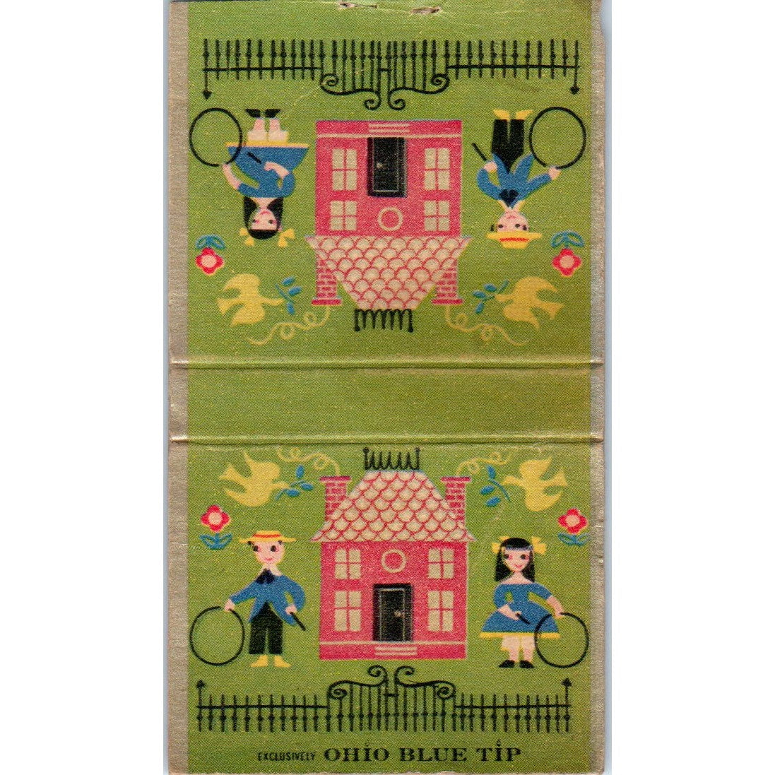 Dutch Children Kitsch Ohio Blue Tip Vintage Matchbook Cover SF4-Y6