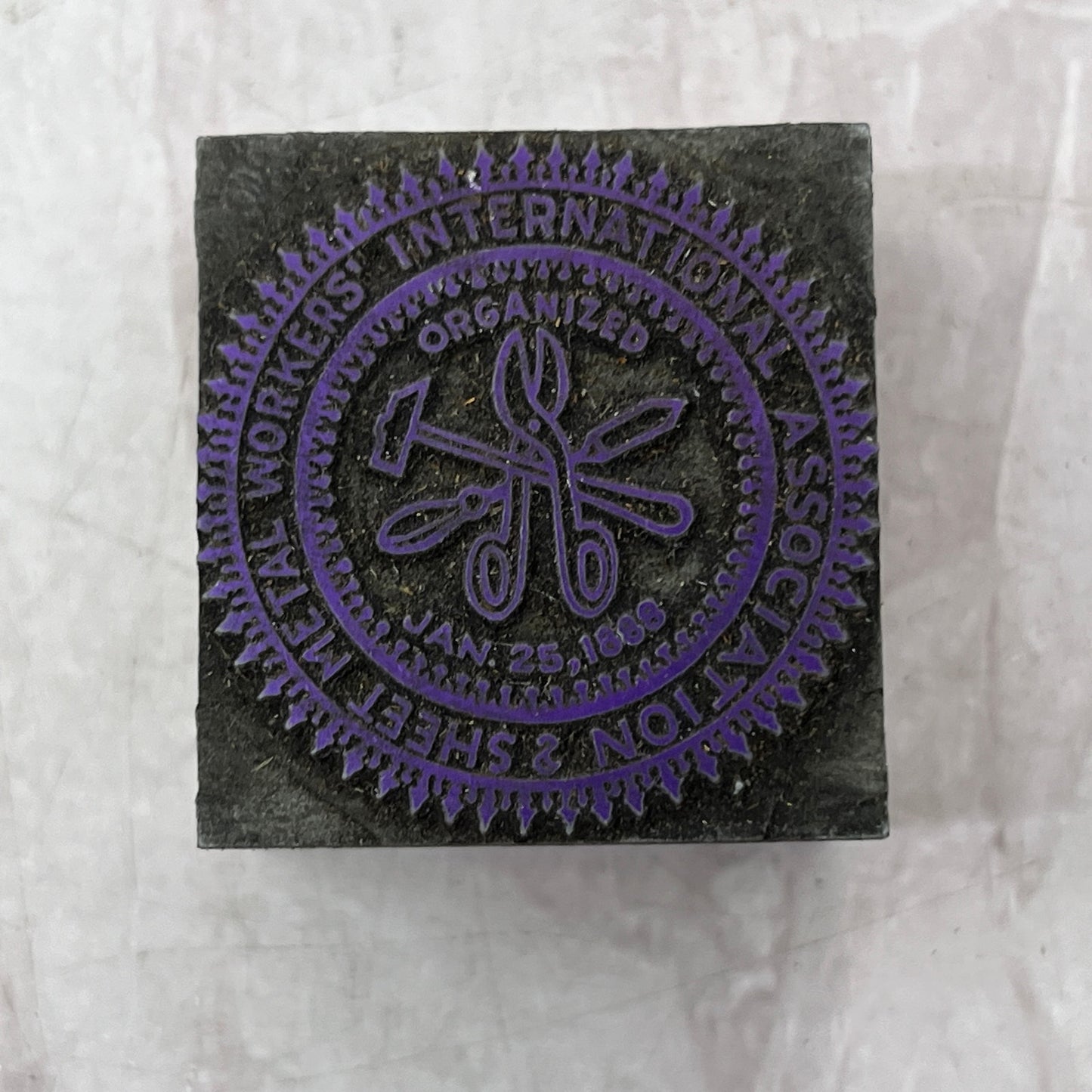 Sheet Metal Workers International Association Letterpress Printers Block SF5