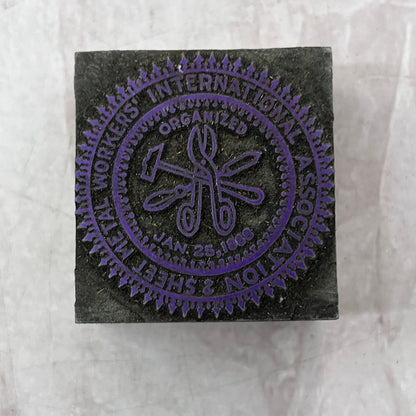 Sheet Metal Workers International Association Letterpress Printers Block SF5