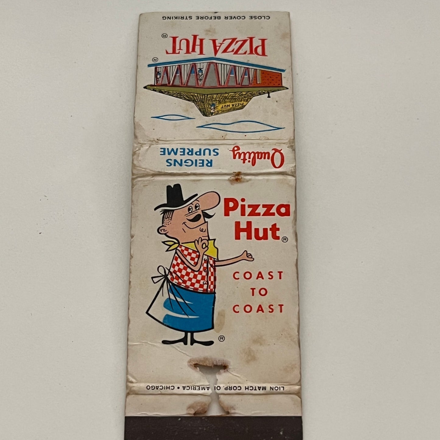 1970's Pizza Hut Coast to Coast Vintage Matchbook TB6-MB2-14