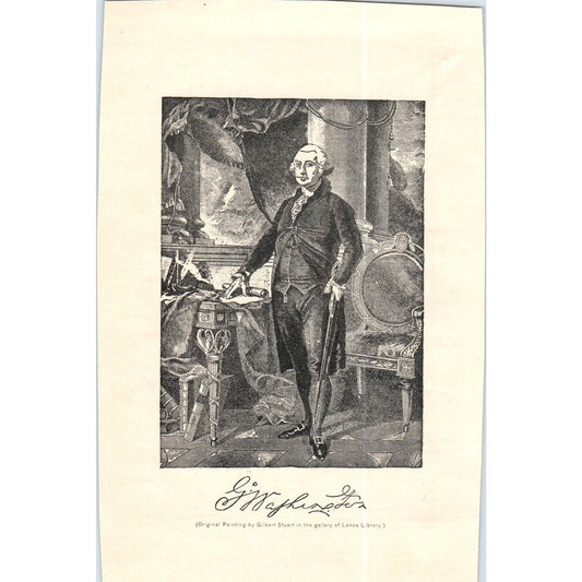 George Washington by Gilbert Stuart c1890 Victorian Art Print AE8