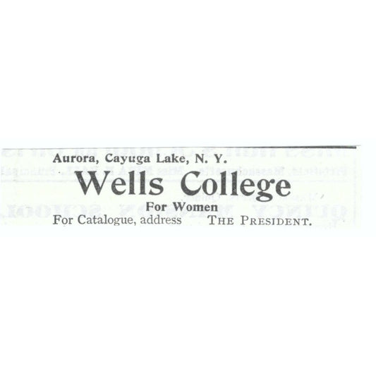 Wells College For Women Aurora Cayuga Lake NY 1903 Magazine Ad AF7-SS1