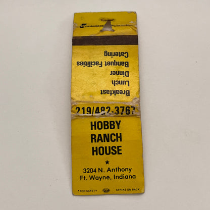 Hobby Ranch House 3204 N. Anthony Fort Wayne IN Vintage Matchbook MB60-1