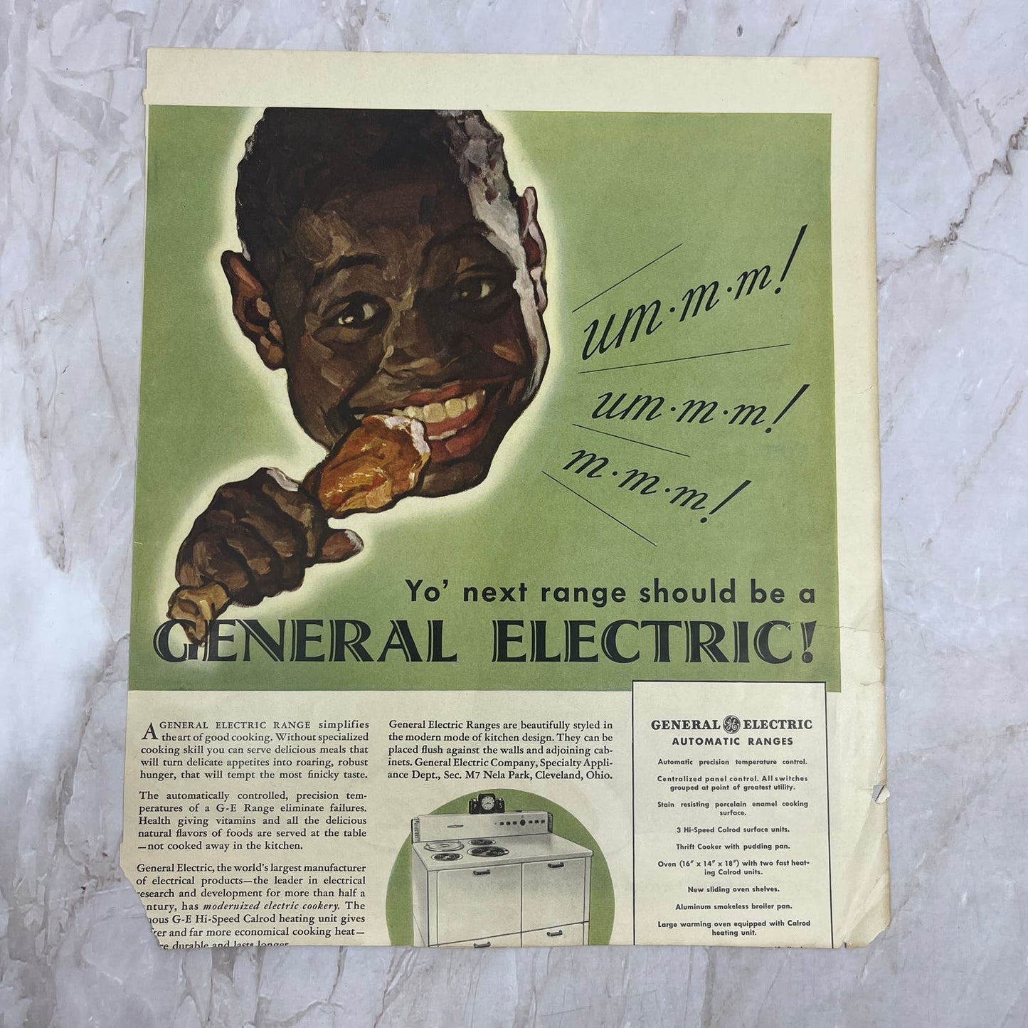 General Electric Automatic Ranges Fried Chicken Magazine Advertisement FL6-7