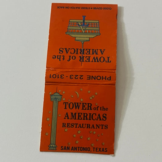Tower of the Americas Restaurants San Antonio TX Vintage Matchbook TB6-MB2-11