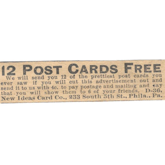 New Ideas Card Co Philadelphia PA 1910 Magazine Ad AF1-SS8