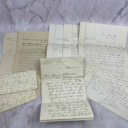 1880s-90s Lot of Letters, Documents of Louisa A Keniston Groton Dover NH ML1-7
