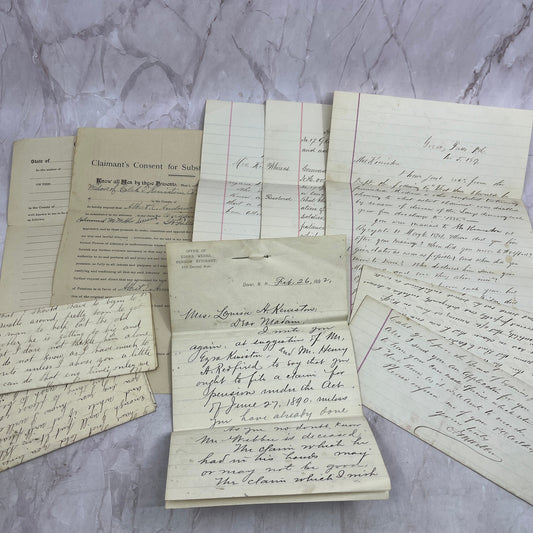 1880s-90s Lot of Letters, Documents of Louisa A Keniston Groton Dover NH ML1-7