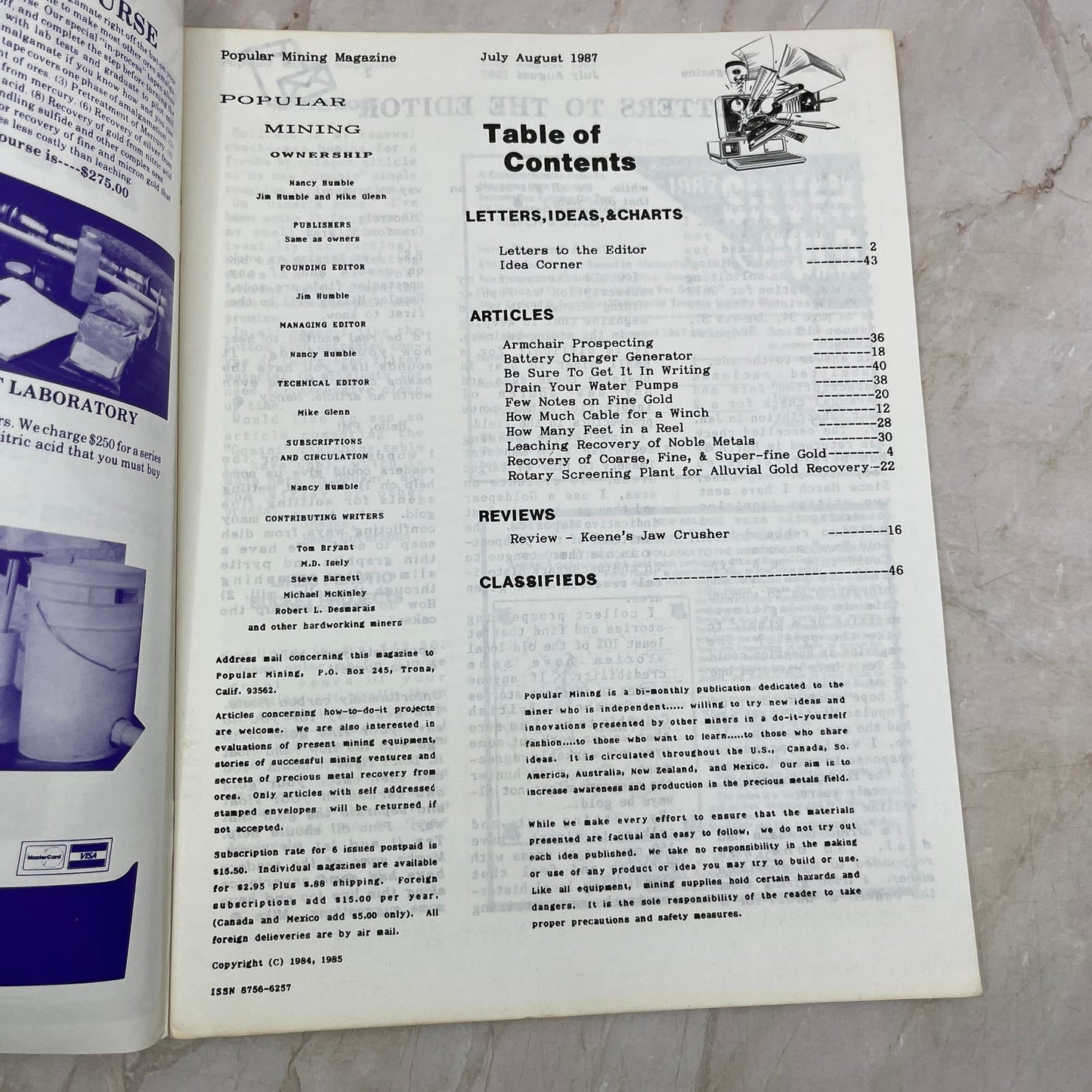 1987 Jul/Aug - Popular Mining Magazine - Treasure Hunting Gold Prospecting M19