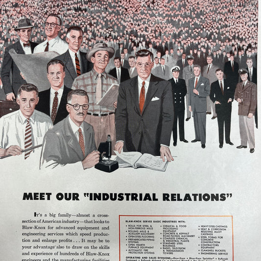 Blaw-Knox Company Industrial Relations 1951 Magazine Ad FL6-10