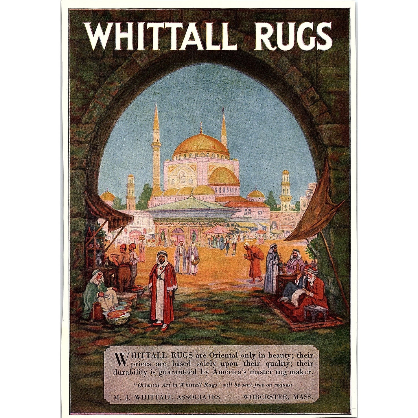 Whitehall Rugs Oriental Art M.J Whitehall Associates Worcester MA c1920 Ad AF8-8