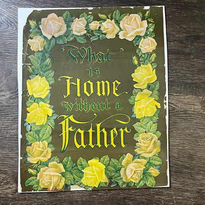 c1920 What is Home Without a Father Art Nouveau Lithograph Print 11x14 V3