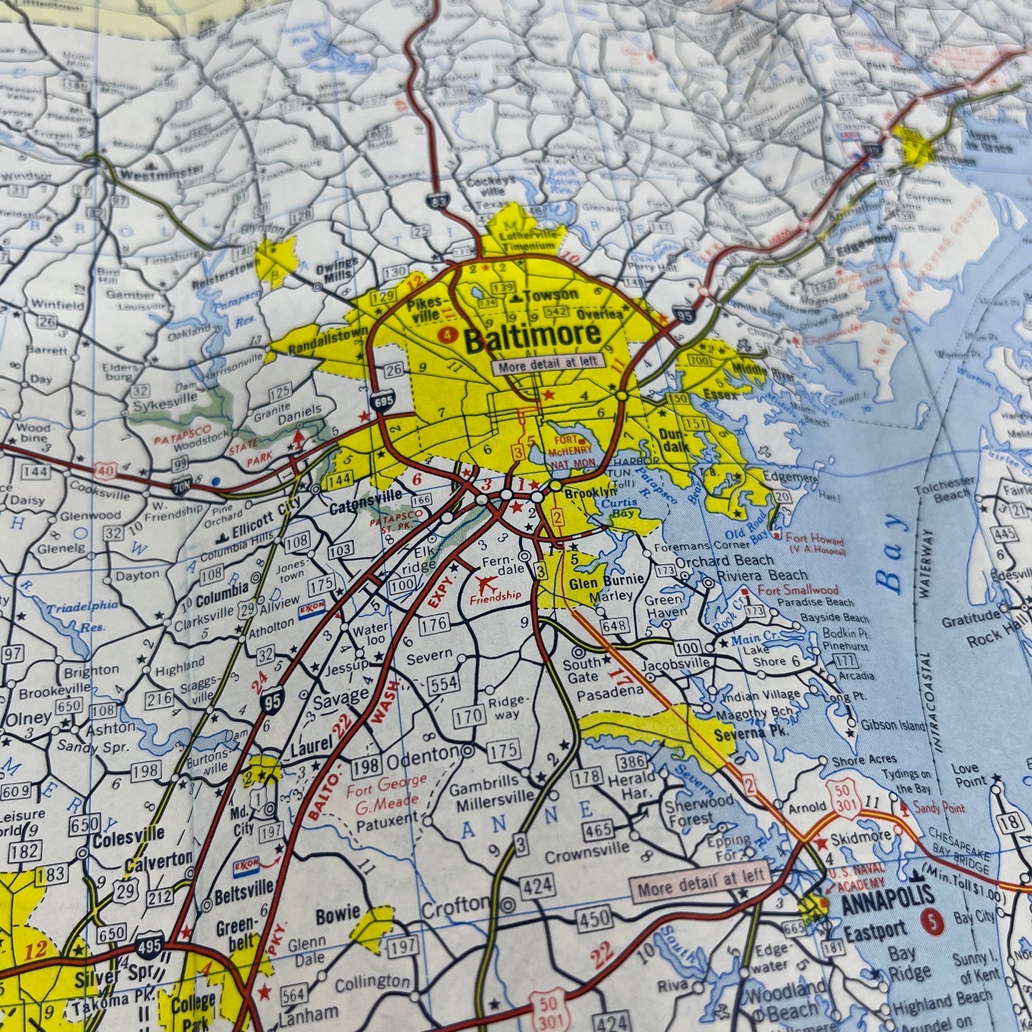 1972 Exxon Delaware, Maryland, Virginia, West Virginia Fold Out Map TH2-MP1