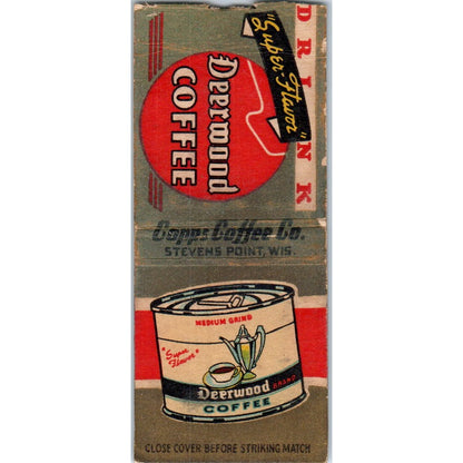 Deerwood Coffee Copps Coffee Co Stevens Point WI Vintage Matchbook Cover SD4-Y5