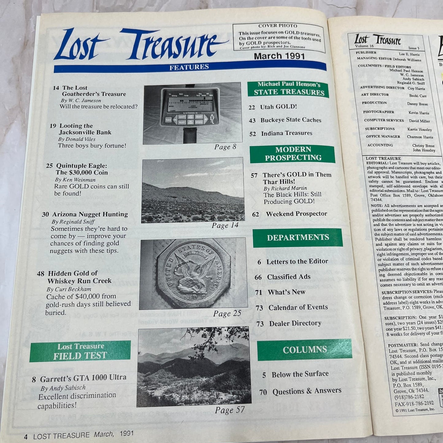 1991 March - Lost Treasure Magazine - Treasure Hunting Gold Prospecting M14