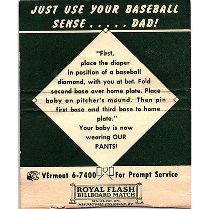 Hospital Diaper Service of Michigan Detroit Vintage Large Matchbook Cover TH2-Y1