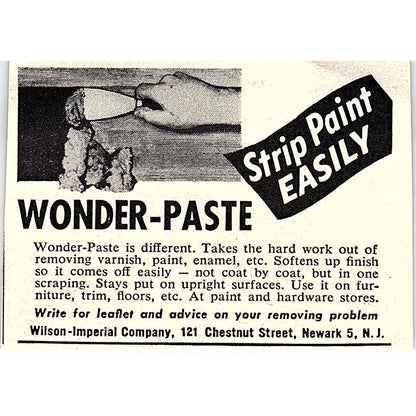 Wonder Paste - Wilson-Imperial Company Newark NJ 1955 Ad AF9-S5