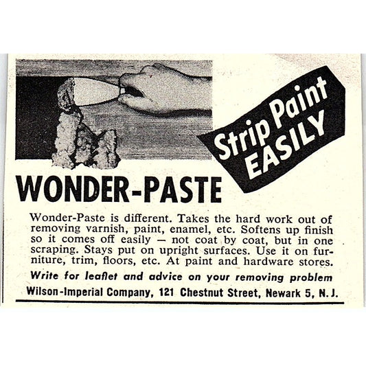 Wonder Paste - Wilson-Imperial Company Newark NJ 1955 Ad AF9-S5