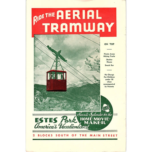 Estes Park Aerial Tramway 2 Block South of Main St 1957 Estes Park CO Ad AG4-1