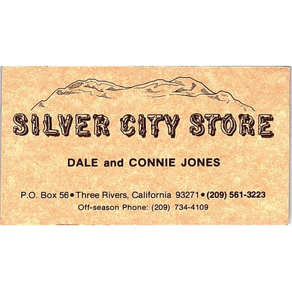 Silver City Store Dale and Connie Jones Three Rivers CA Business Card SF3-B6