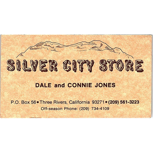 Silver City Store Dale and Connie Jones Three Rivers CA Business Card SF3-B6