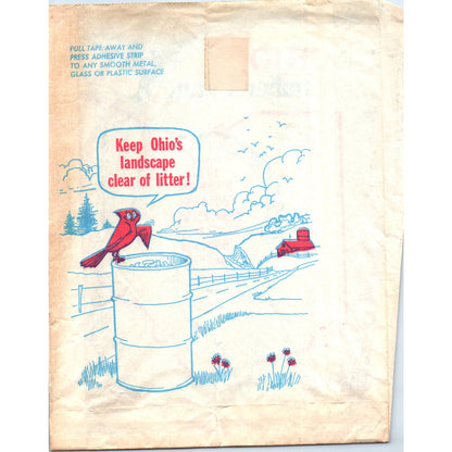 Vintage Ohio Auto Litter Collection Bag James A. Rhodes P.E. Masheter D23