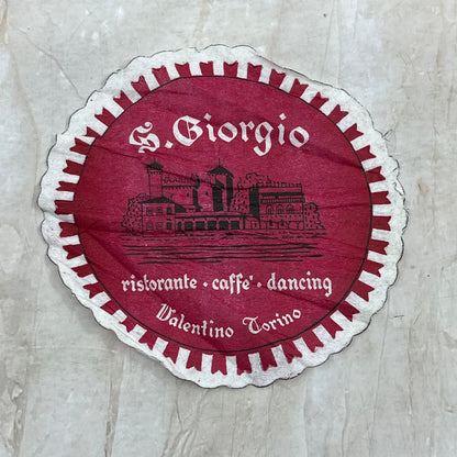 S. Giorgio Ristorante Caffe Valentino Torino Coaster Napkin 4" AE3