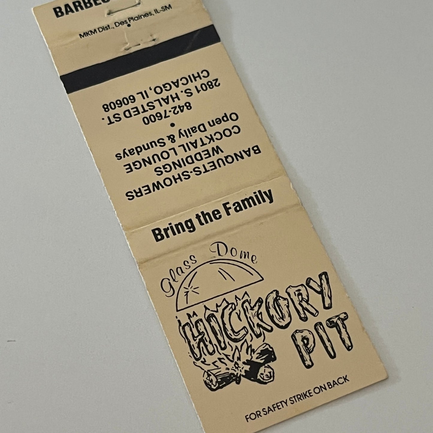 Glass Dome Hickory Pit Halsted St. Chicago Matchbook Cover MM5-9