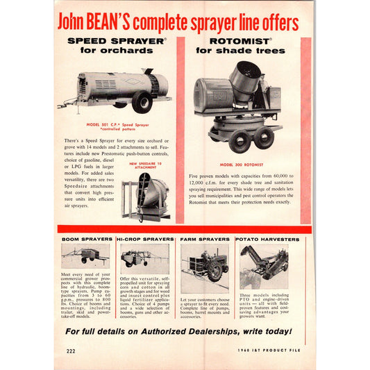 1960 John Bean Progressive Sprayer Lansing Orlando San Jose 2 Page Ad I16