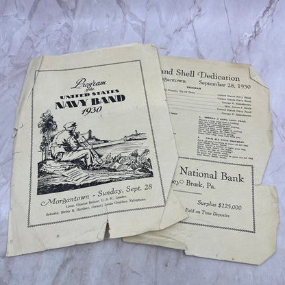 Program of United States Navy Band 1930 Morgantown Bandshell Dedication PA D22