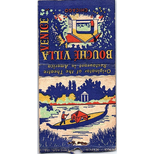 Bouché Villa Venice Chicago Vintage Matchbook Cover SC7-Y3