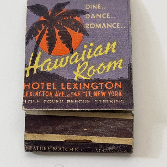 Hotel Lexington Hawaiian Room Vintage Matchbook Cover TB6-MB1-5