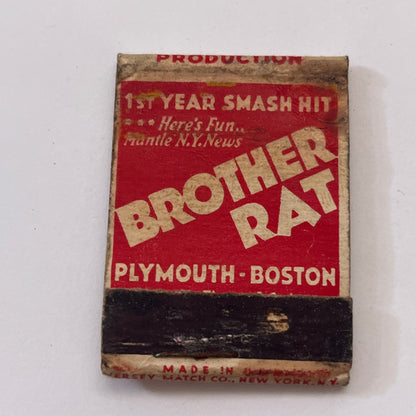 Brother Rat Gohn Monks Fred Finklehoffe George Abbott Matchbook Cover TB8-MB-9