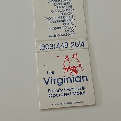 The Virginian Motel Myrtle Beach SC Vintage Matchbook Cover TB6-MB2-4