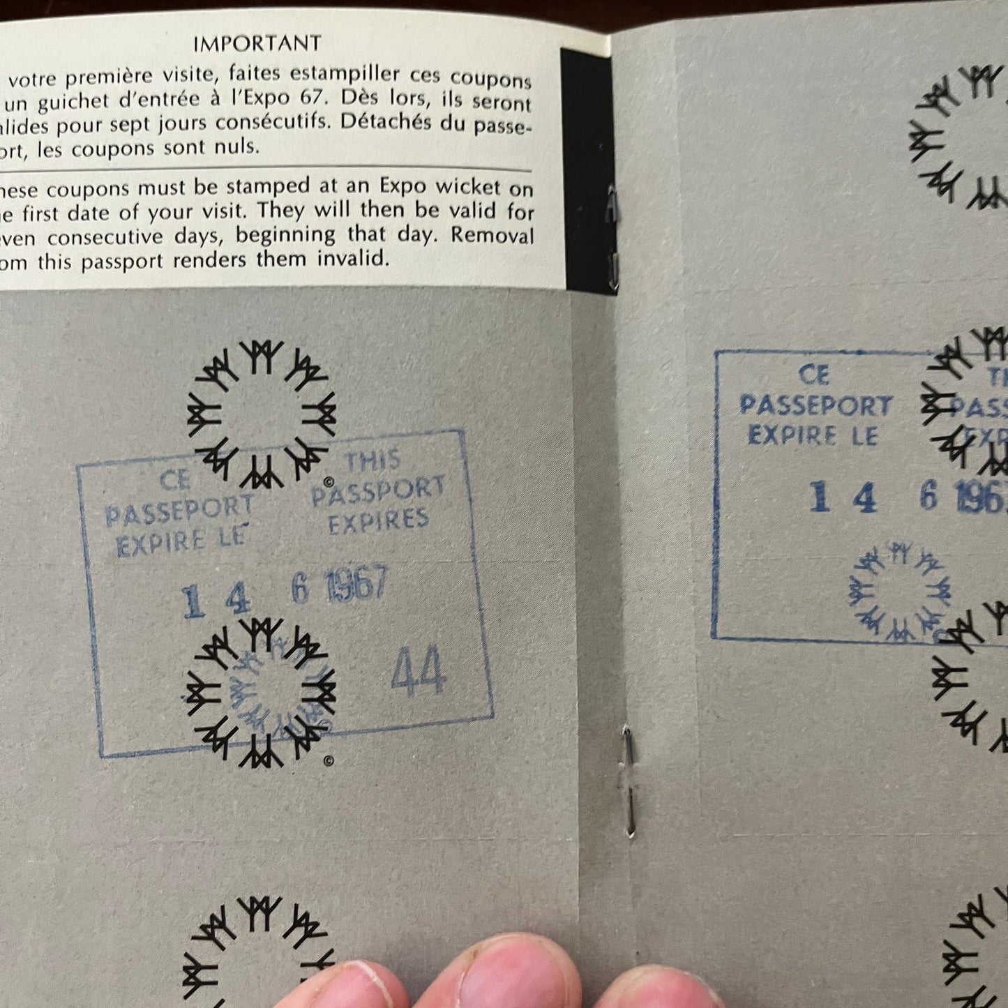 Expo 67 Montreal Adult Season Passport 1967 With Stamps TF5-L3