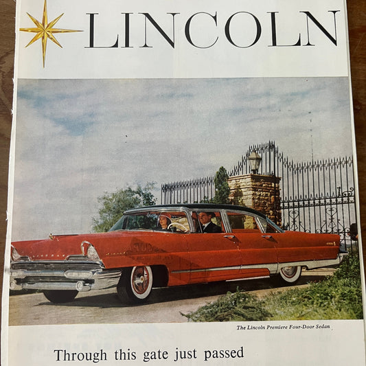 Lincoln Premiere 4-Door Sedan Ford Motors Vintage Magazine Ad 6.5x10 V7-2