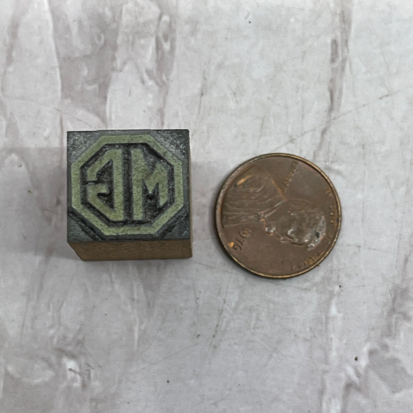 MG Motor Company Logo Vintage Letterpress Printers Block Plate SF5-S